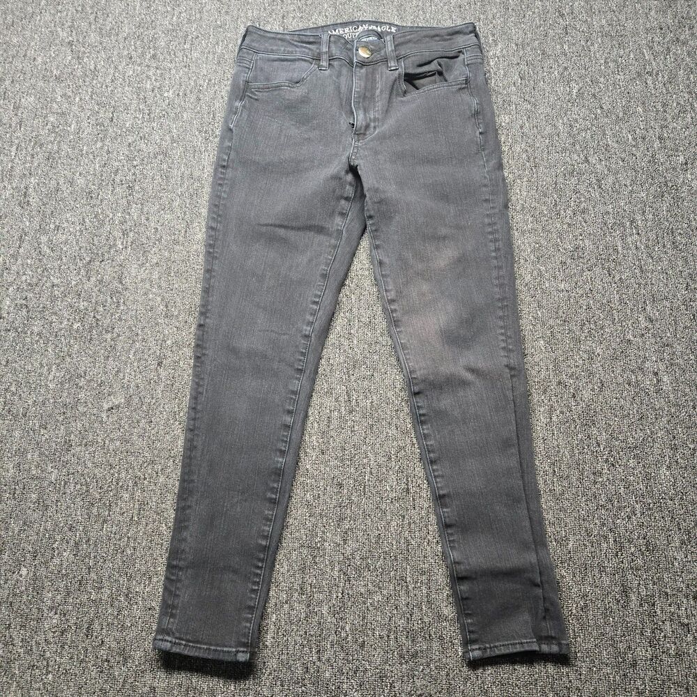 American Eagle Hi‑Rise Jegging Jeans Women’s 6 SHORT Black Super Stretch Denim